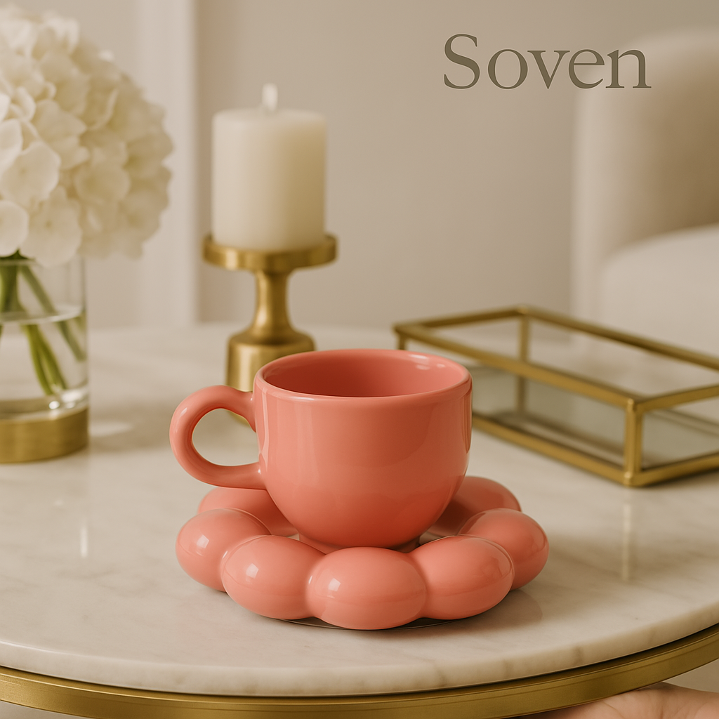 Bubble Cup & Saucer - Sunflower Set