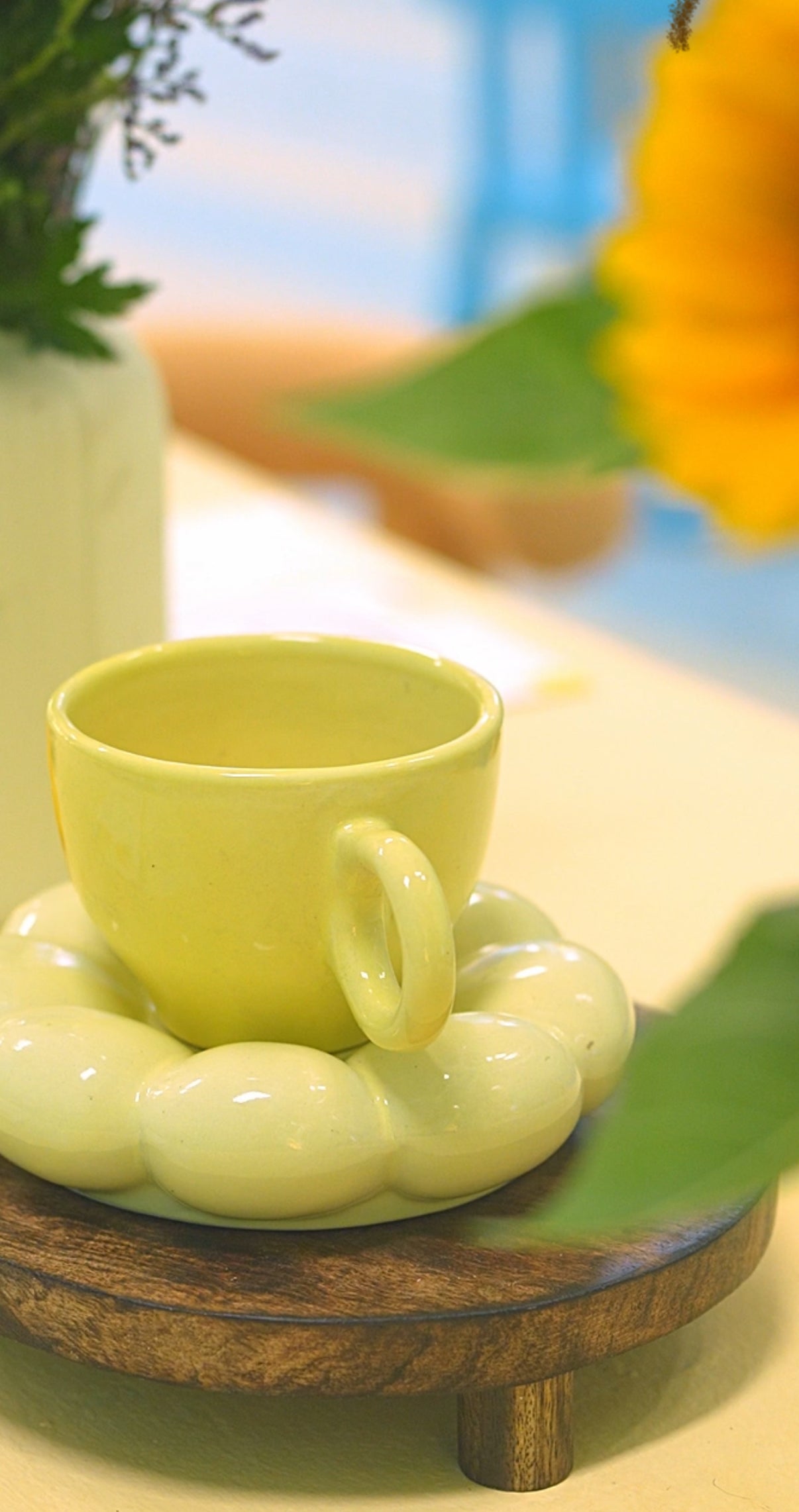 Bubble Cup & Saucer - Sunflower Set