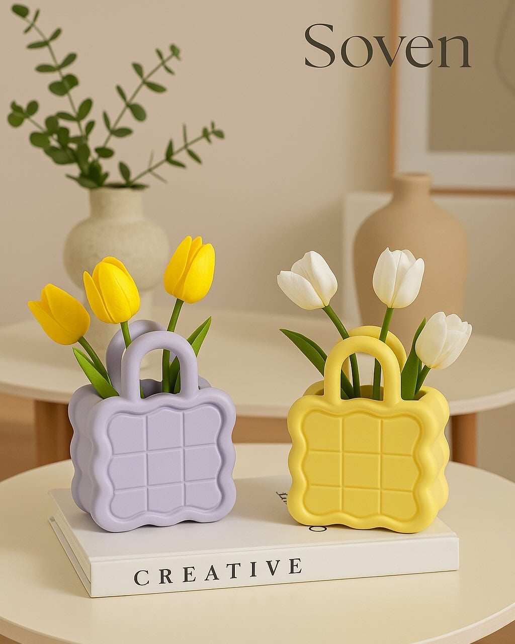 Mini Bag Flower Vase - Lavender