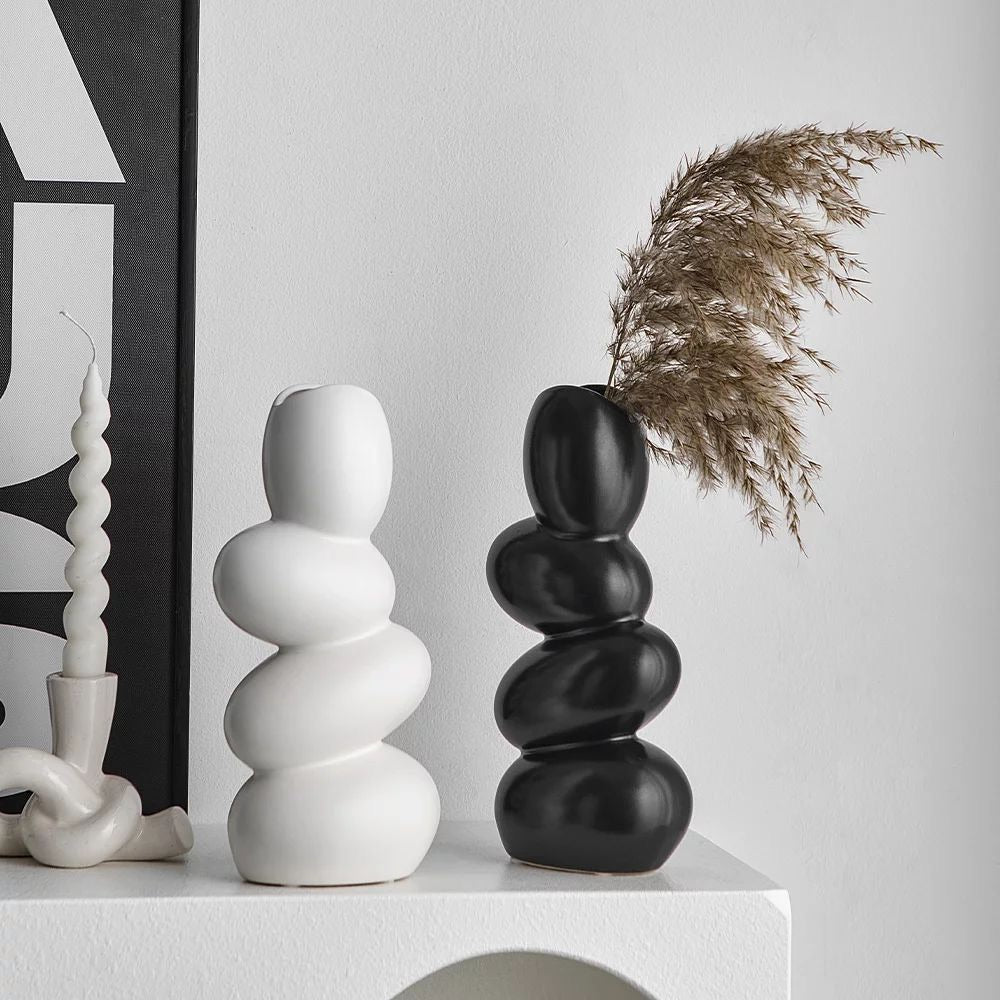 Aura Pebble Vase - White