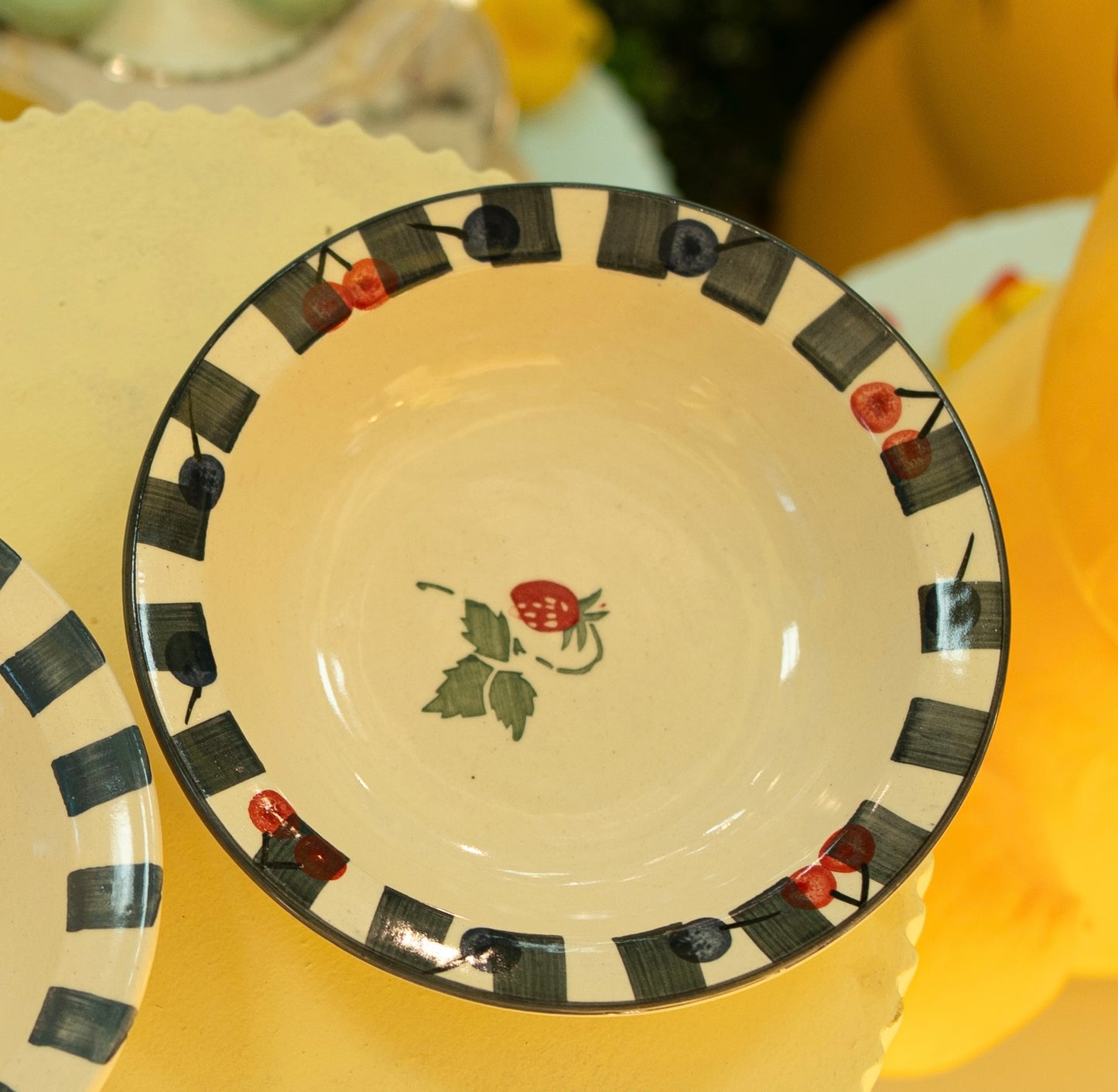 Berry Stripe Pasta Plate