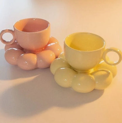 Bubble Cup & Saucer - Sunflower Set