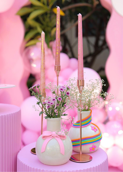 Decorative Bow Vase - Pink