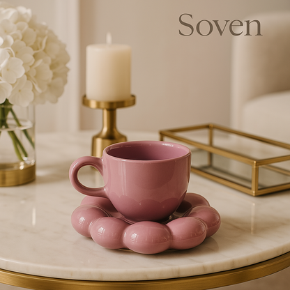 Bubble Cup & Saucer - Sunflower Set