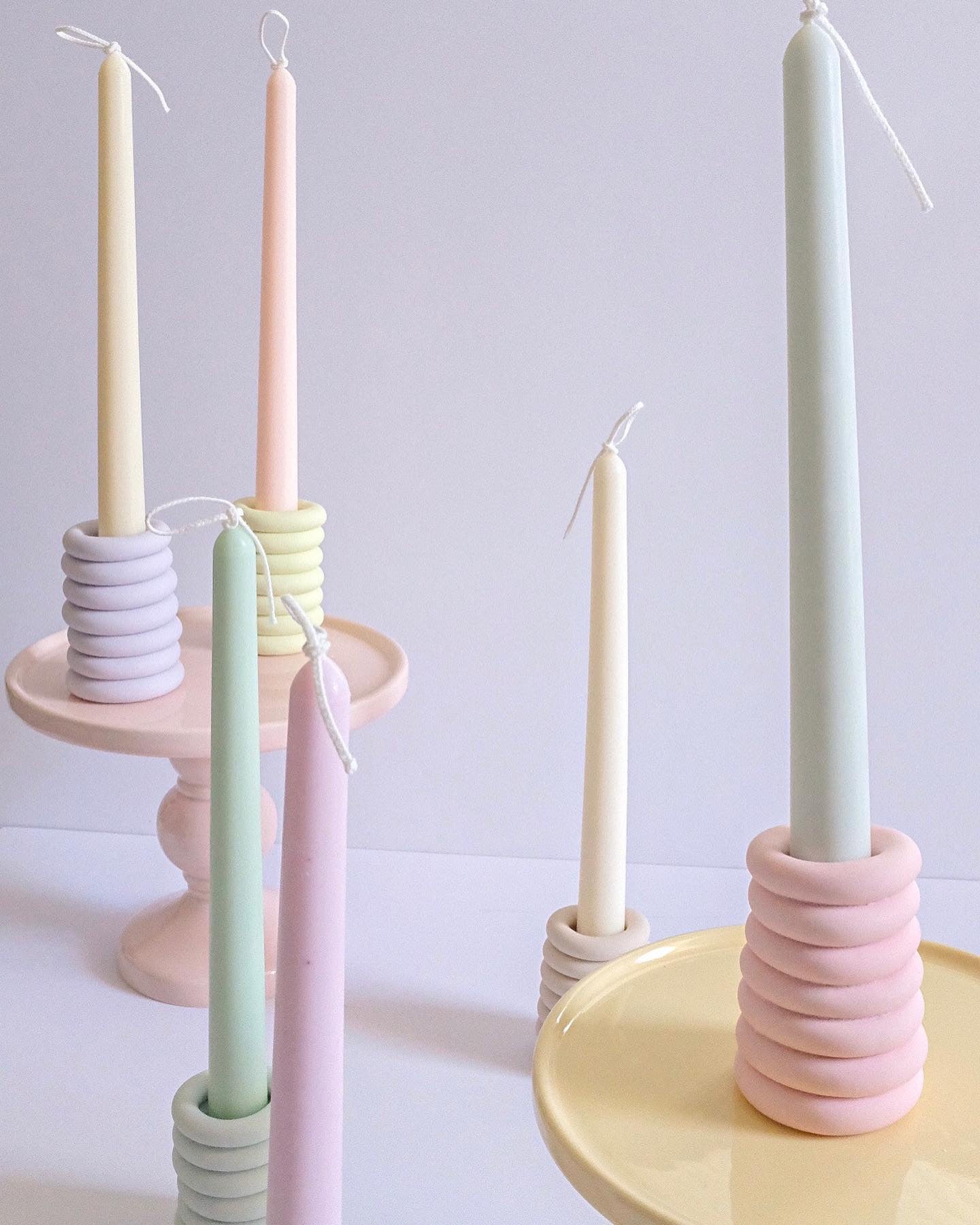 Pastel loop Candle Holders