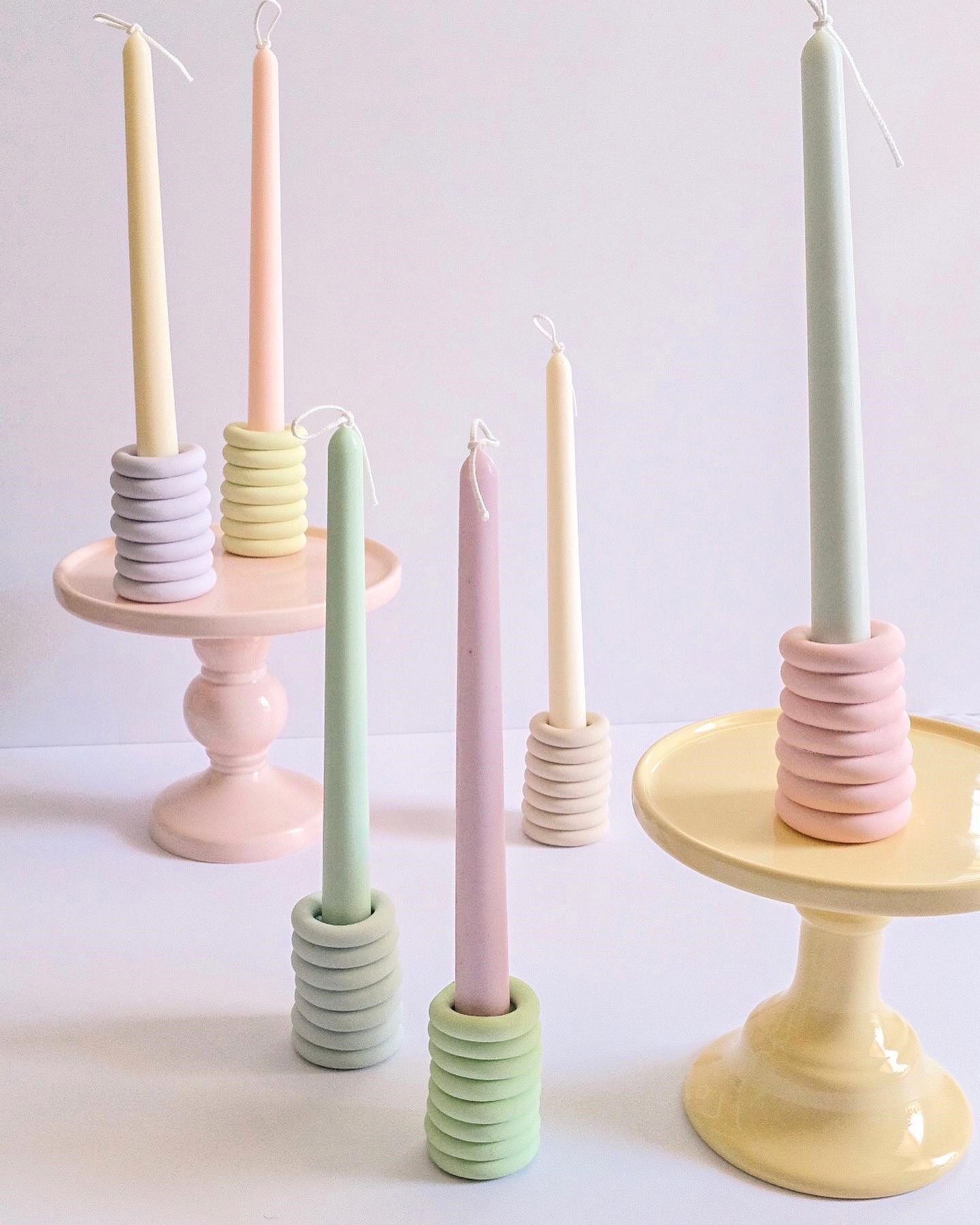 Pastel loop Candle Holders