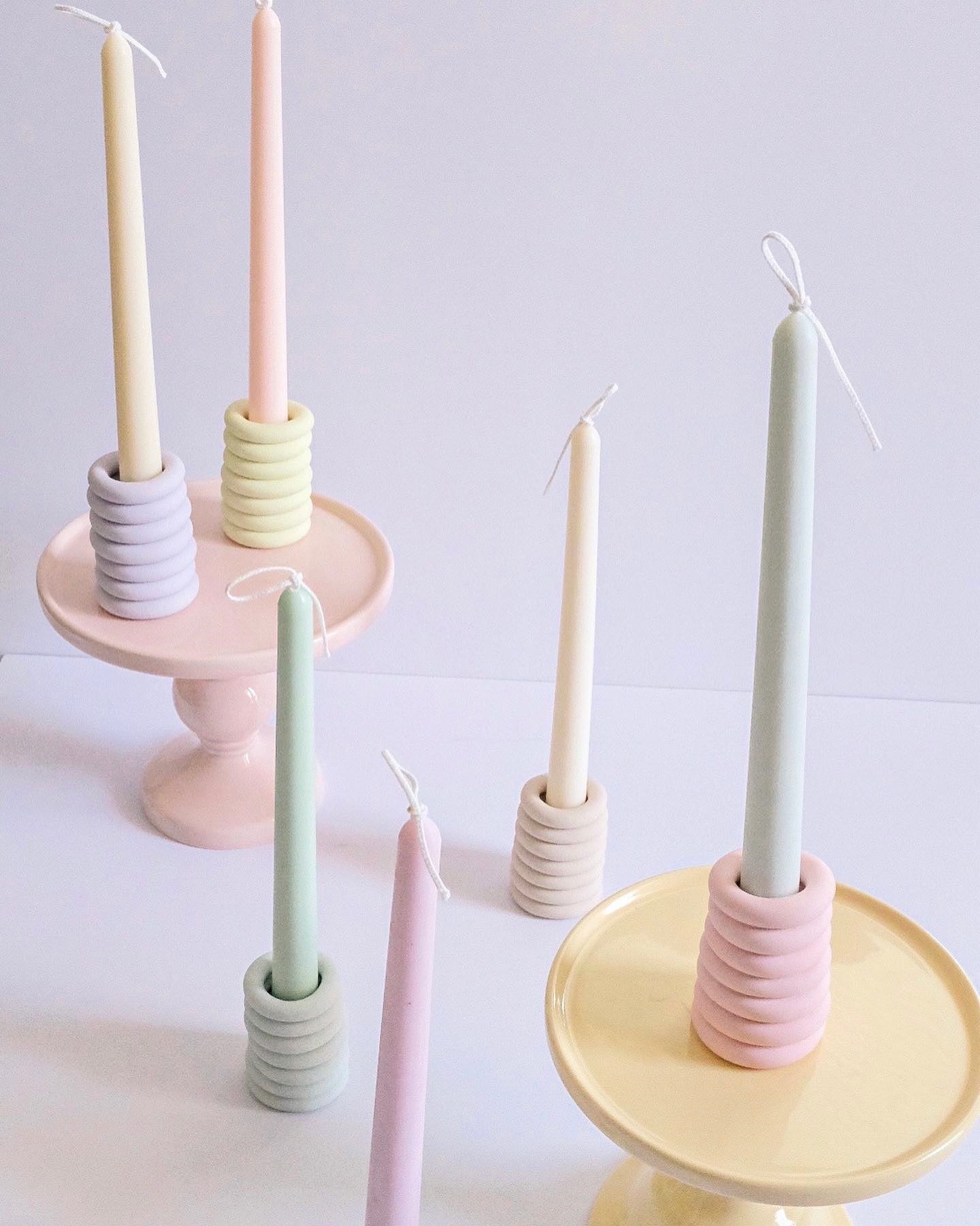 Pastel loop Candle Holders