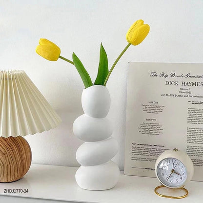 Aura Pebble Vase - White