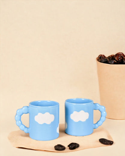 Cloudscape Mug - Blue Matte with Bubble Handle