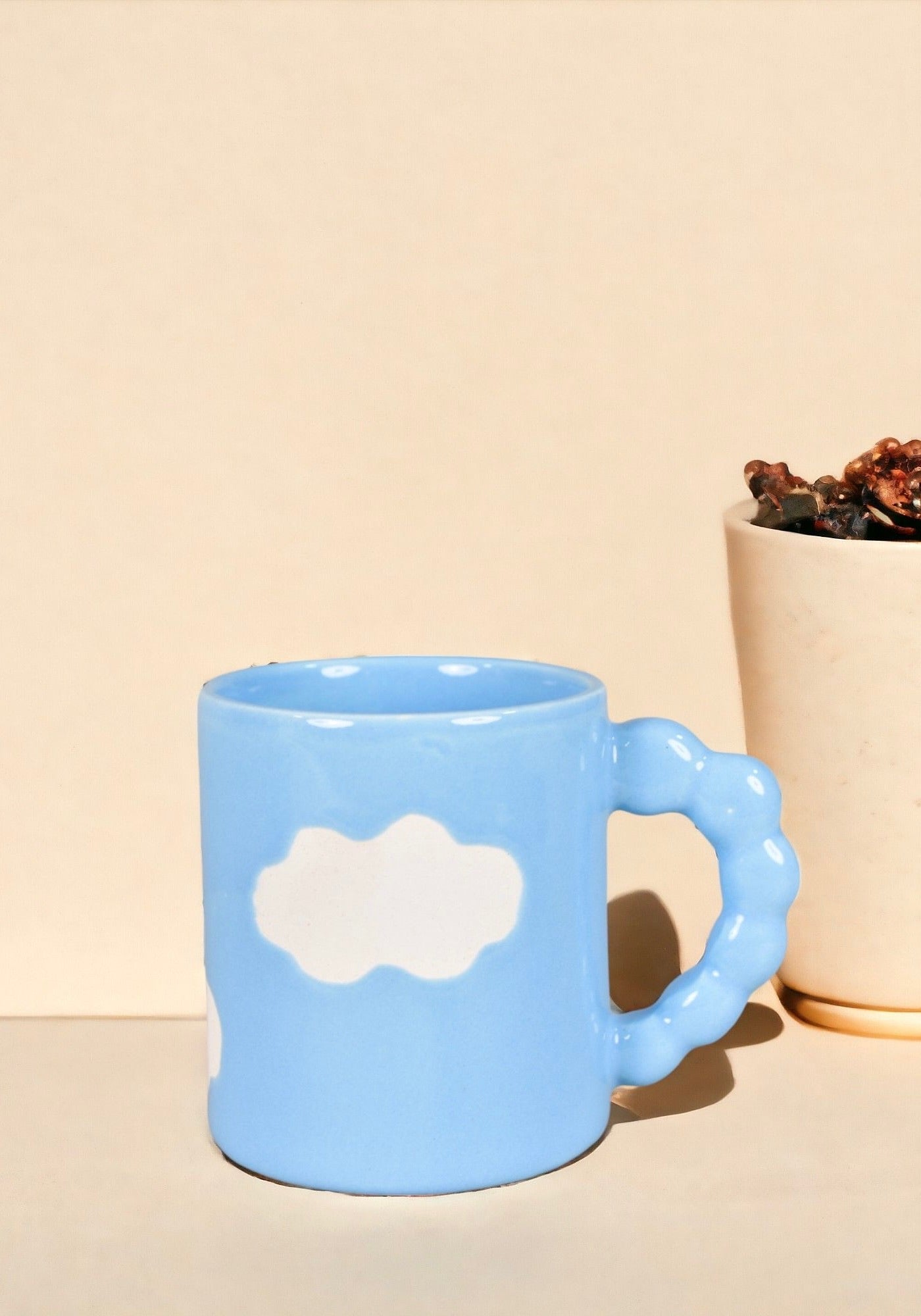 Cloudscape Mug - Blue Matte with Bubble Handle
