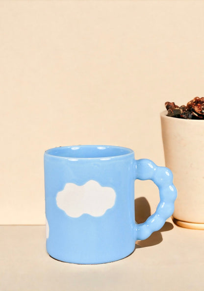 Cloudscape Mug - Blue Matte with Bubble Handle